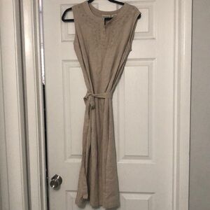White Stag Linen Blend Midi Dress Size Medium